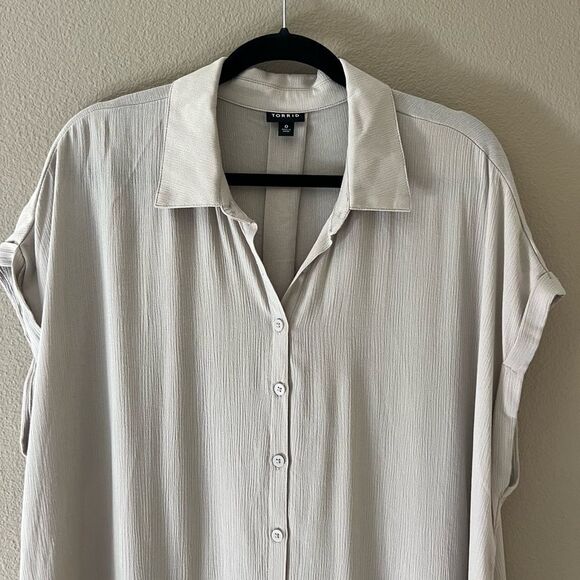 Torrid Button Down Shirt Dress - Picture 2 of 7